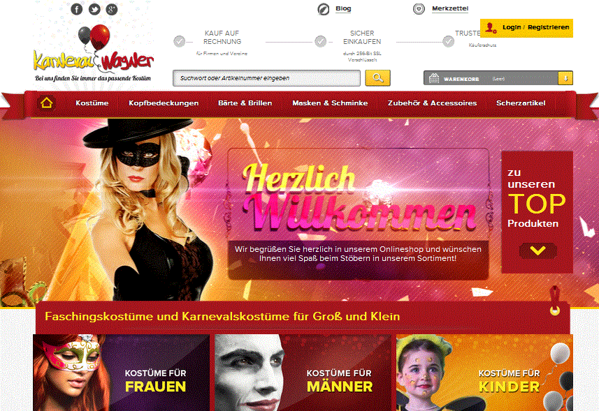 Karneval-Wagner.de Screenshot