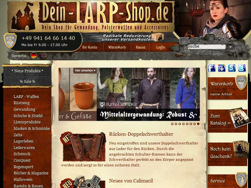 Dein-LARP-Shop.de Screenshot