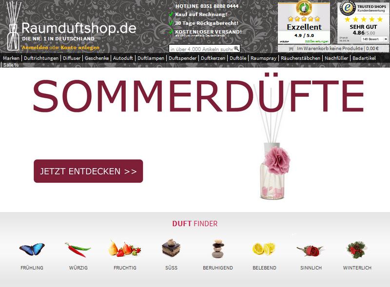 Raumduftshop.de Screenshot