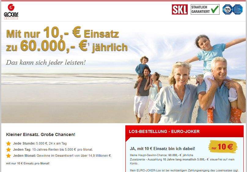 SKL Glöckle Lotterie Screenshot