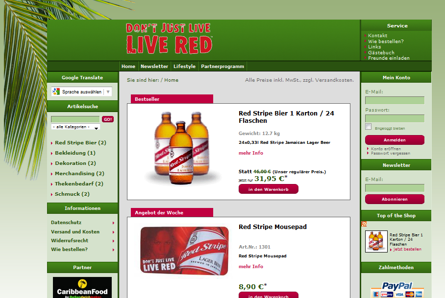 jamaicabeer.de Screenshot