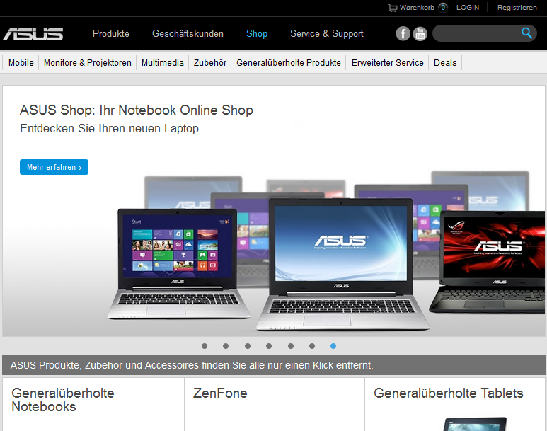 ASUS Shop Screenshot