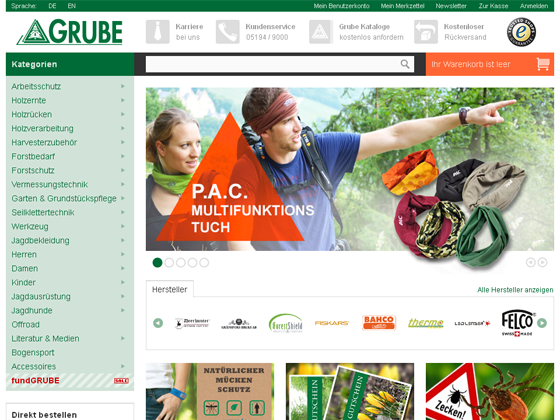 Grube Forstbedarf & Jagdshop Screenshot