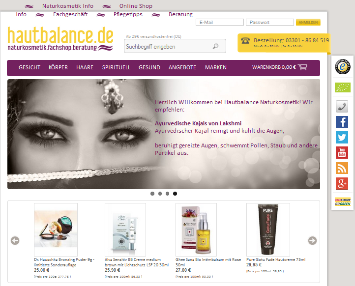hautbalance.de Screenshot