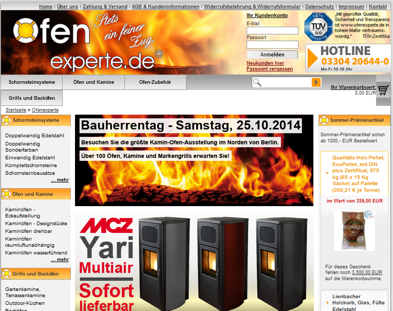 Ofenexperte.de Screenshot