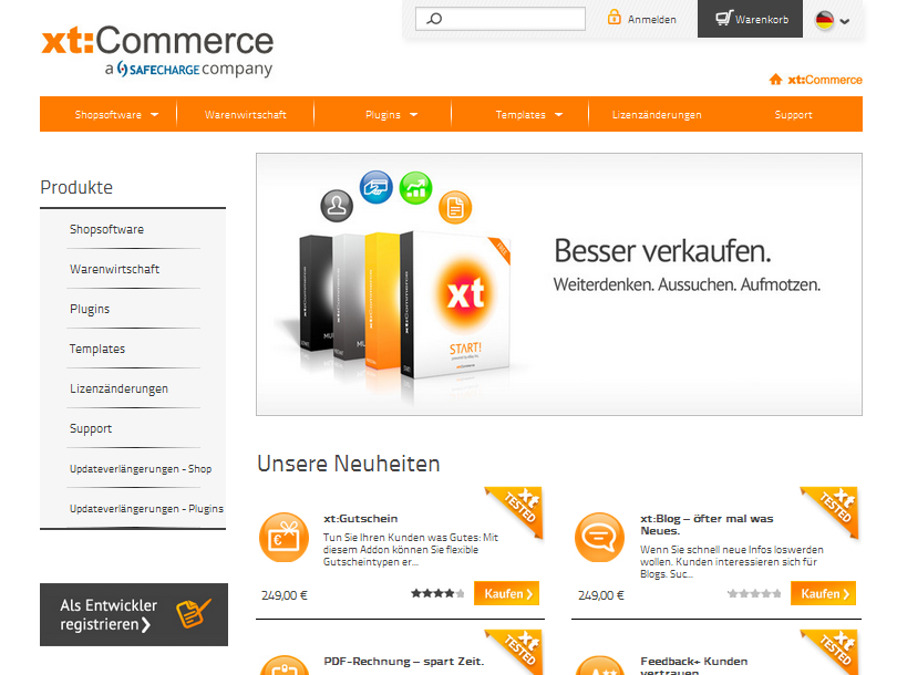 xt-commerce.com Screenshot