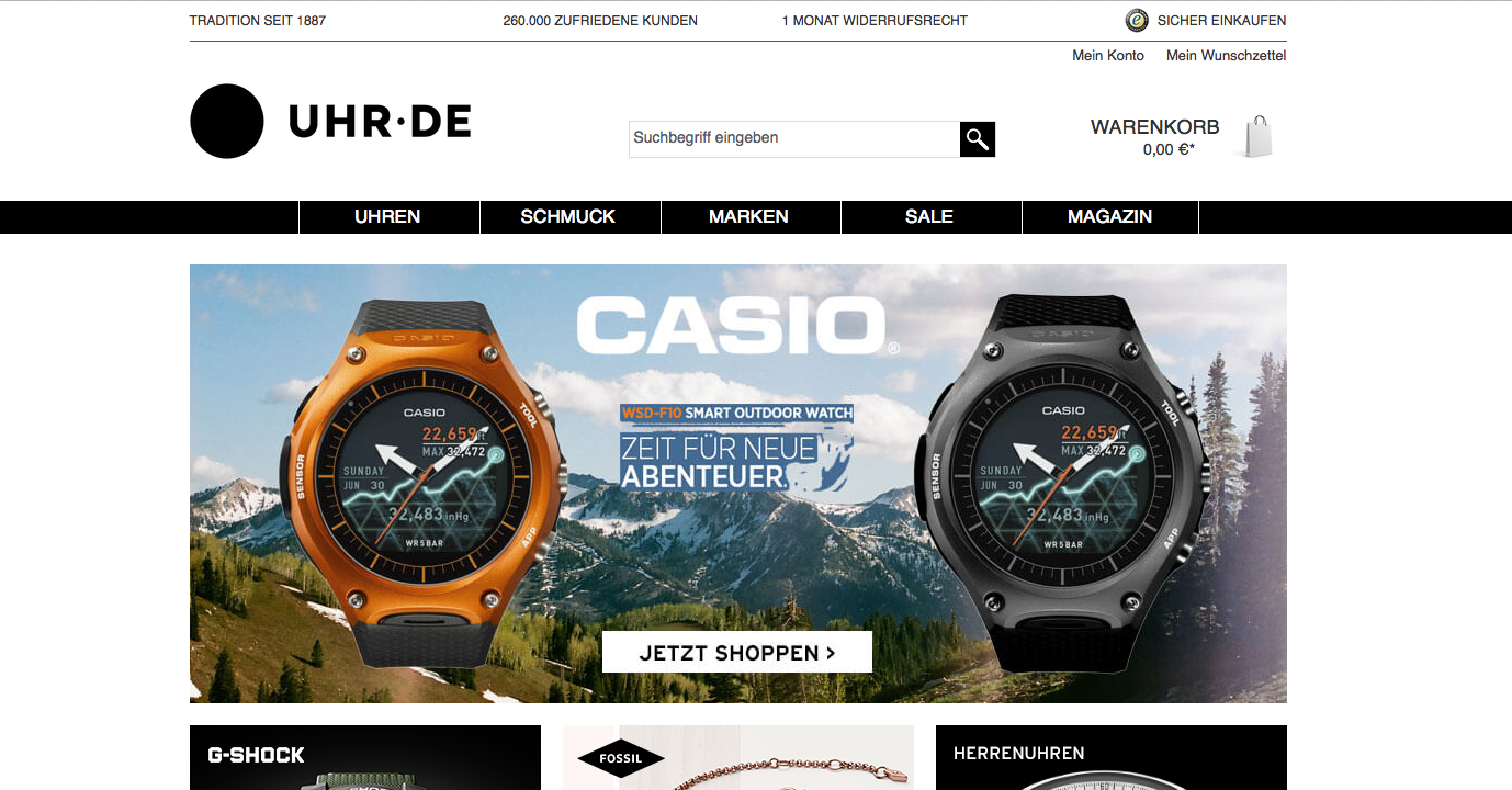 Uhr.de Screenshot