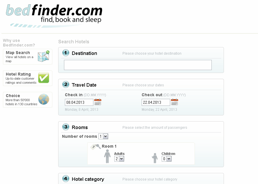 Bedfinder Screenshot