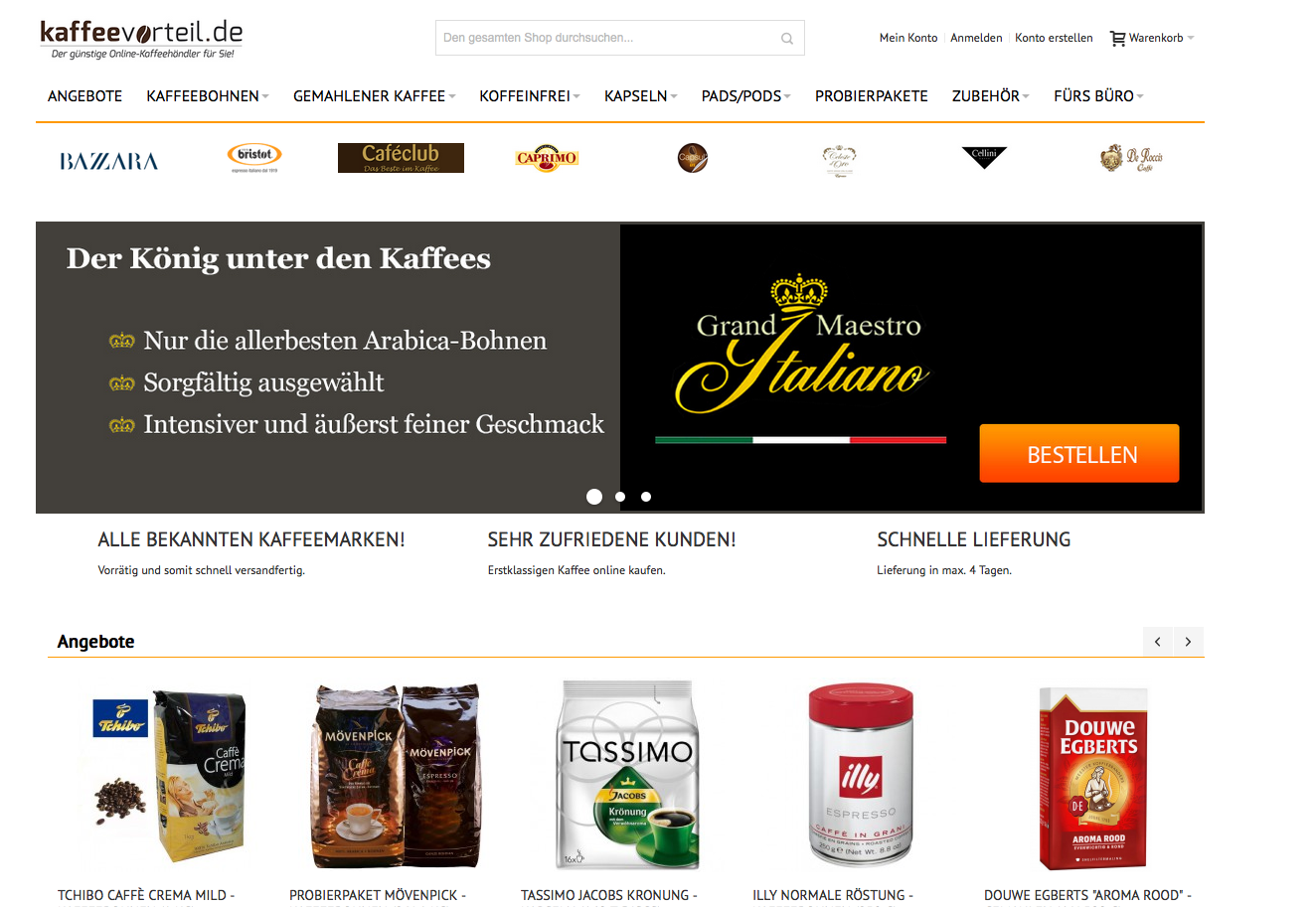 kaffeevorteil.de Screenshot