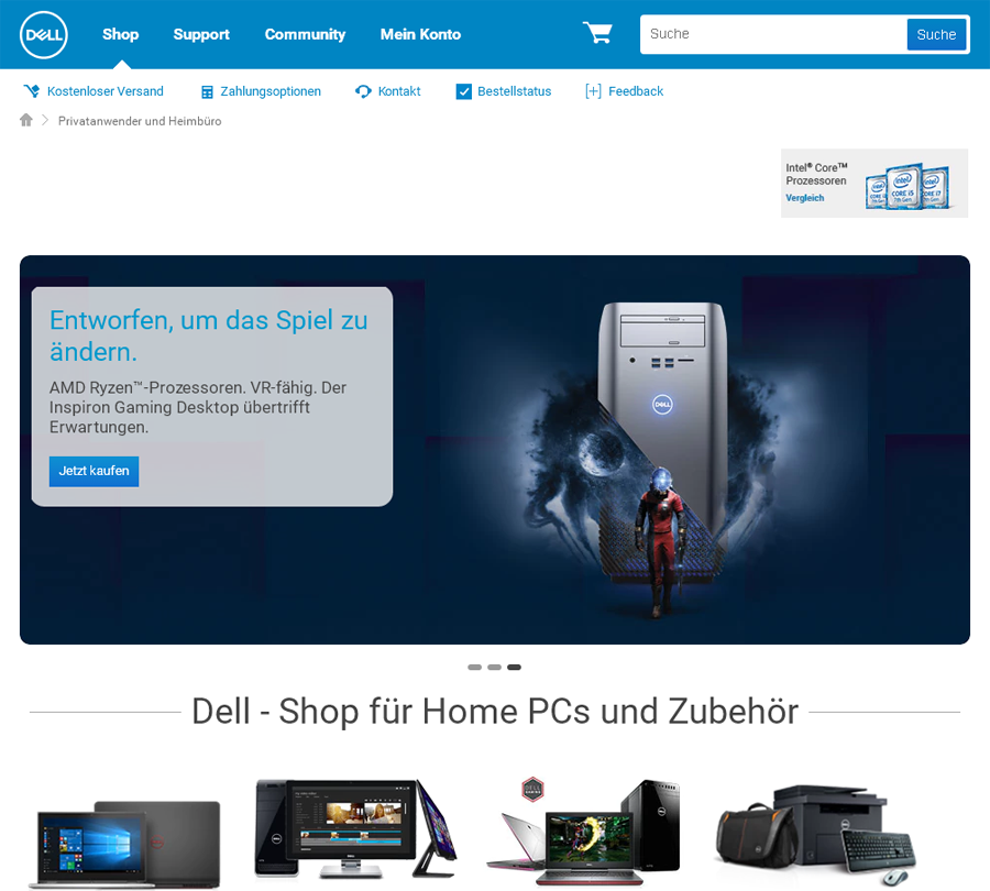 Dell Privatkunden Screenshot