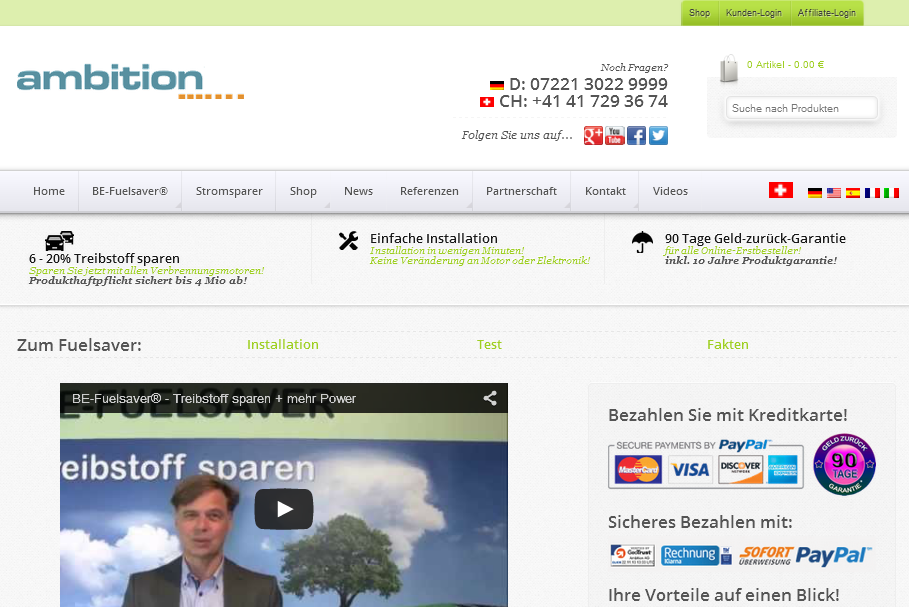 be-fuelsaver.net Screenshot