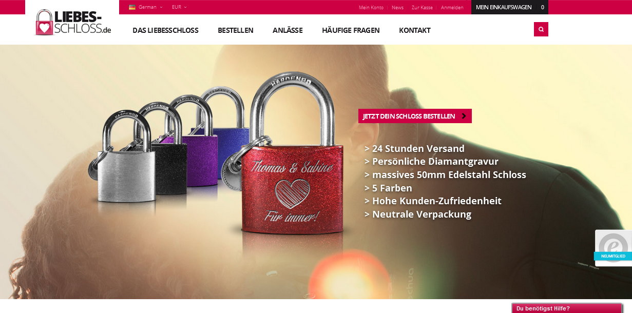 Liebes-Schloss.de Screenshot
