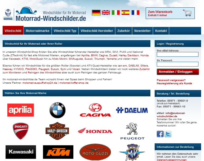 Motorrad-Windschilder.de Screenshot