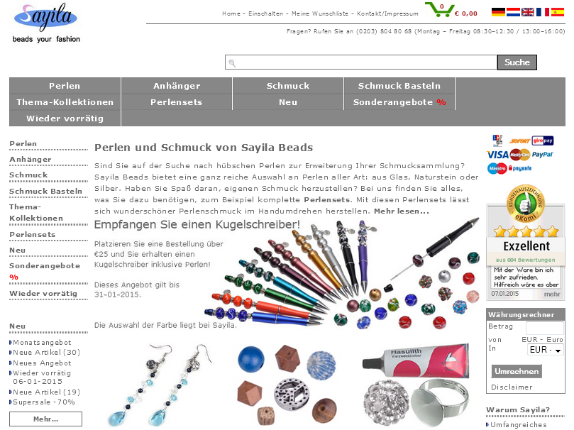 Sayila Screenshot