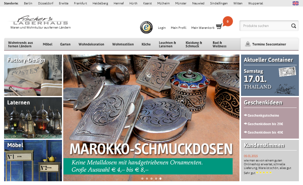 fischers-lagerhaus.de Screenshot