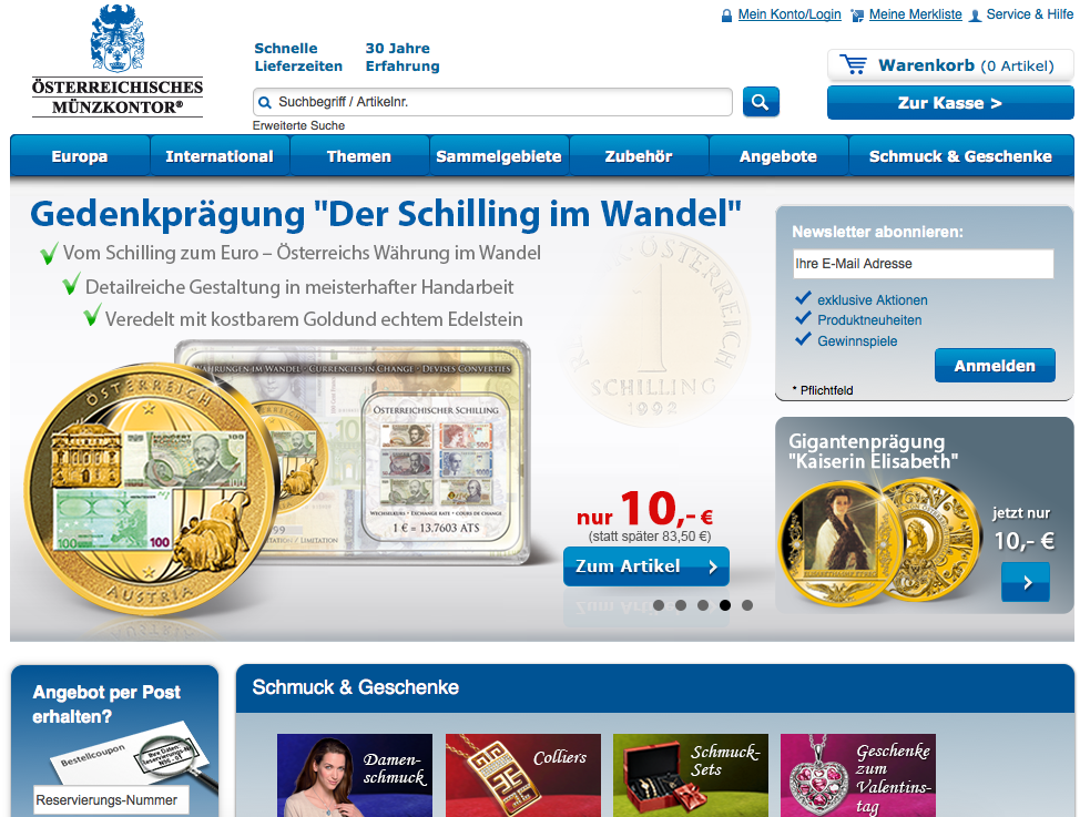 Österreichisches Münzkontor Screenshot