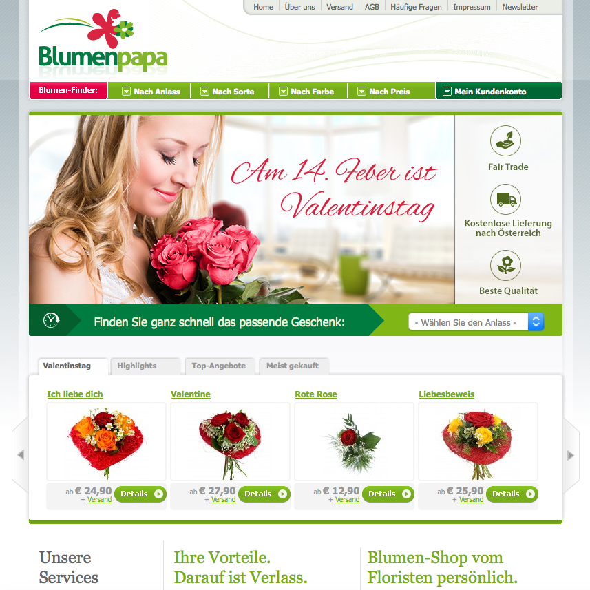 Blumenpapa.at Screenshot