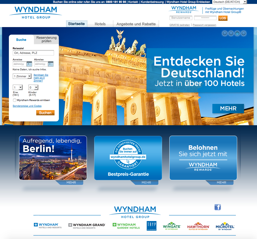 Wyndham Hotel Group Screenshot