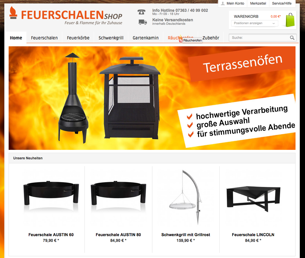 Feuerschalen-Shop.de Screenshot