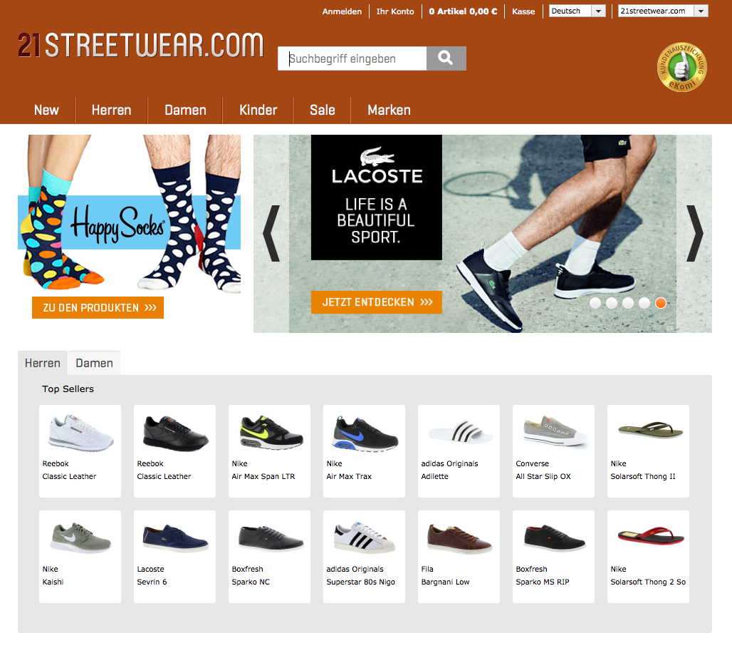 21streetwear.com Screenshot