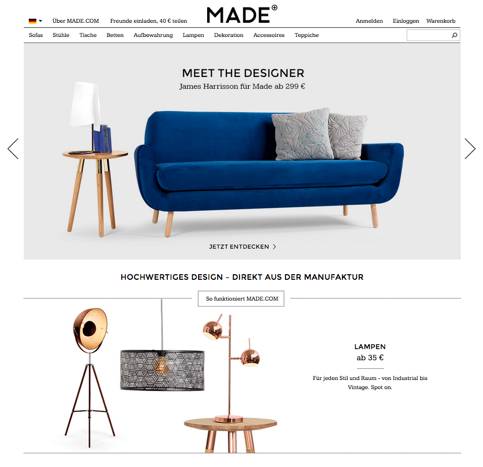 MADE.COM Screenshot
