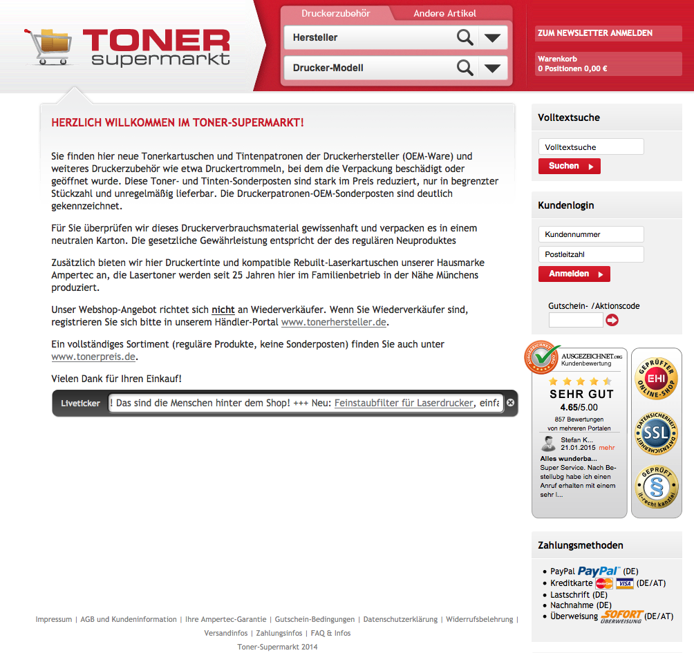 Tonersupermarkt Screenshot