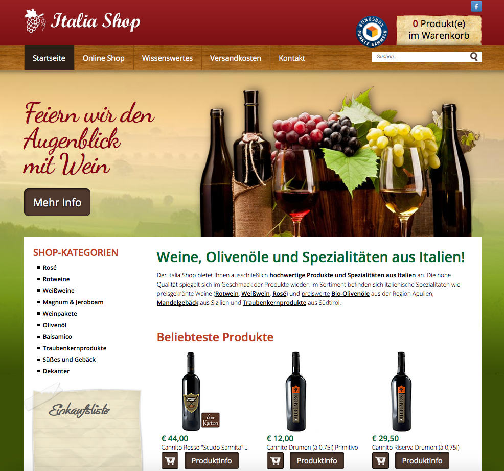 Italia Shop Screenshot