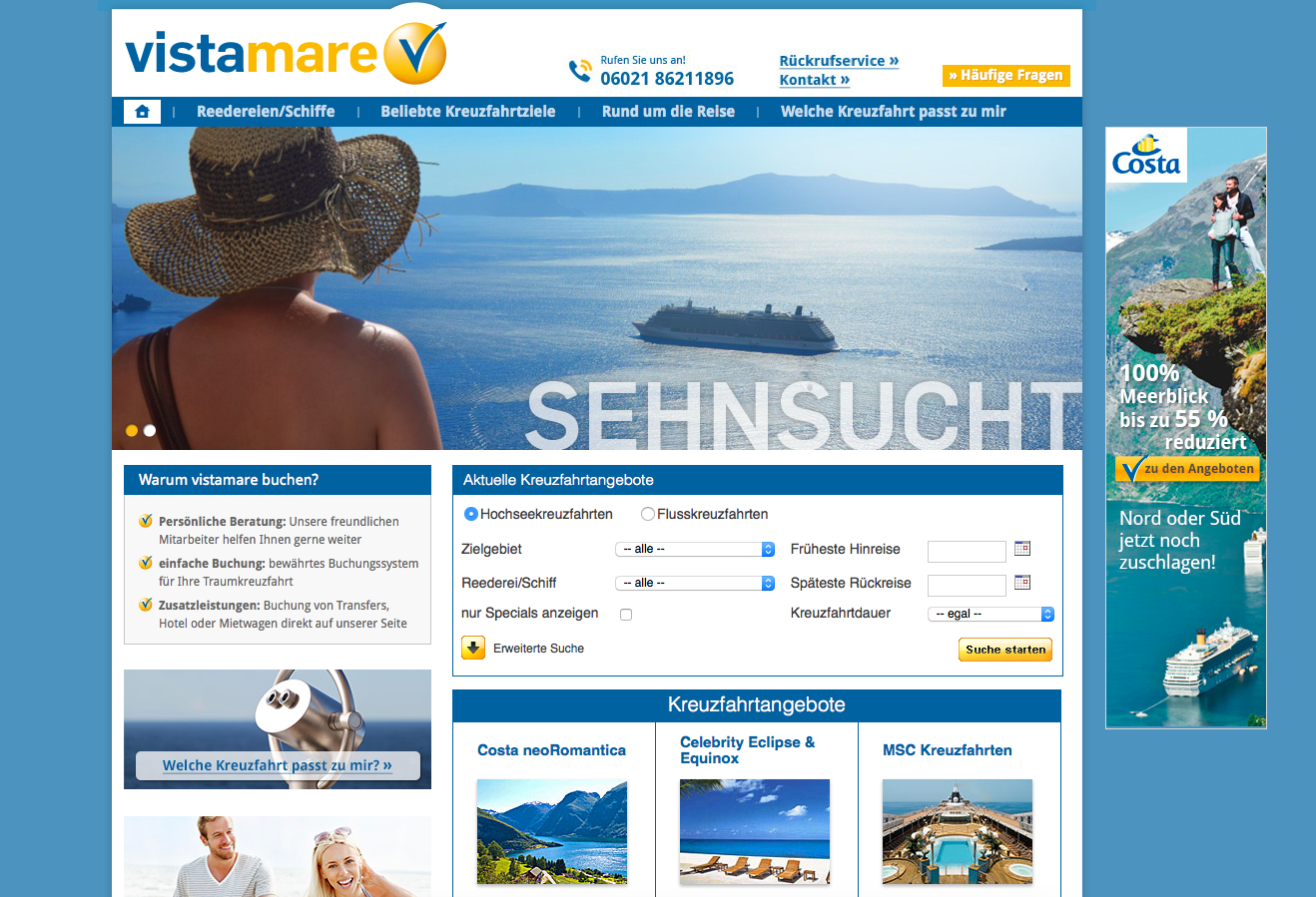 vistamare.de Screenshot