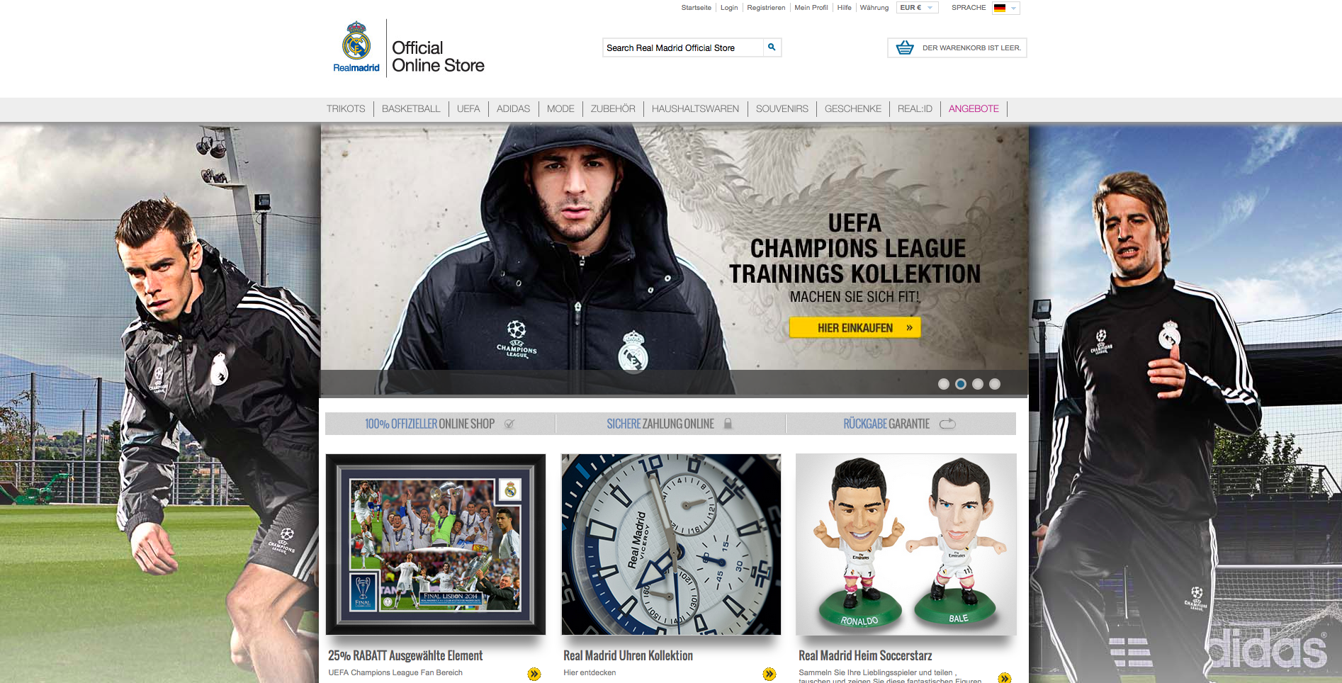 Real Madrid Store Screenshot