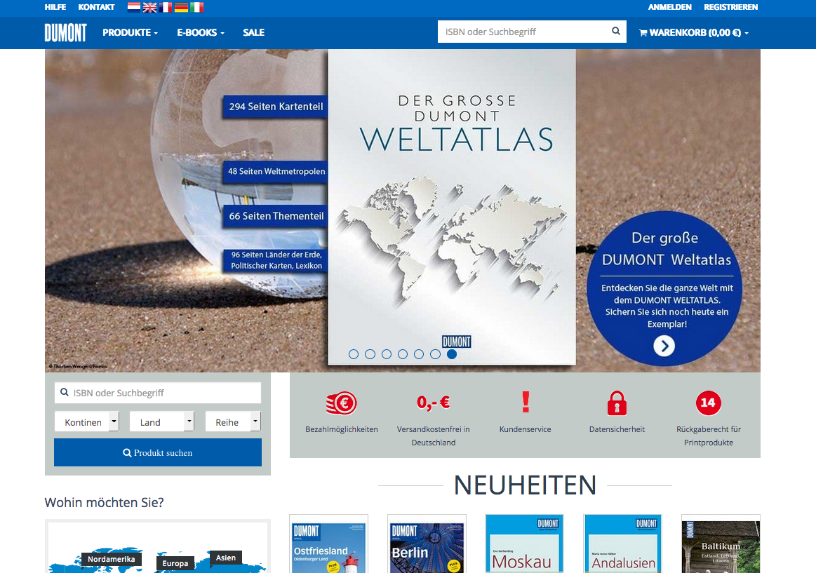 DuMont Reise Shop Screenshot