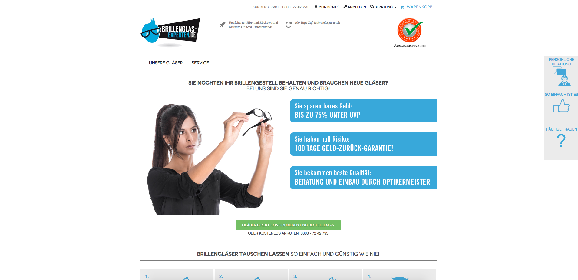 brillenglas-experten.de Screenshot
