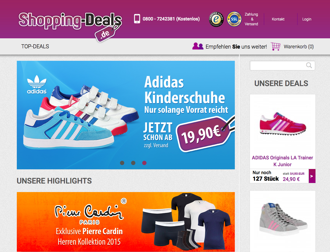 Shopping-Deals.de Screenshot