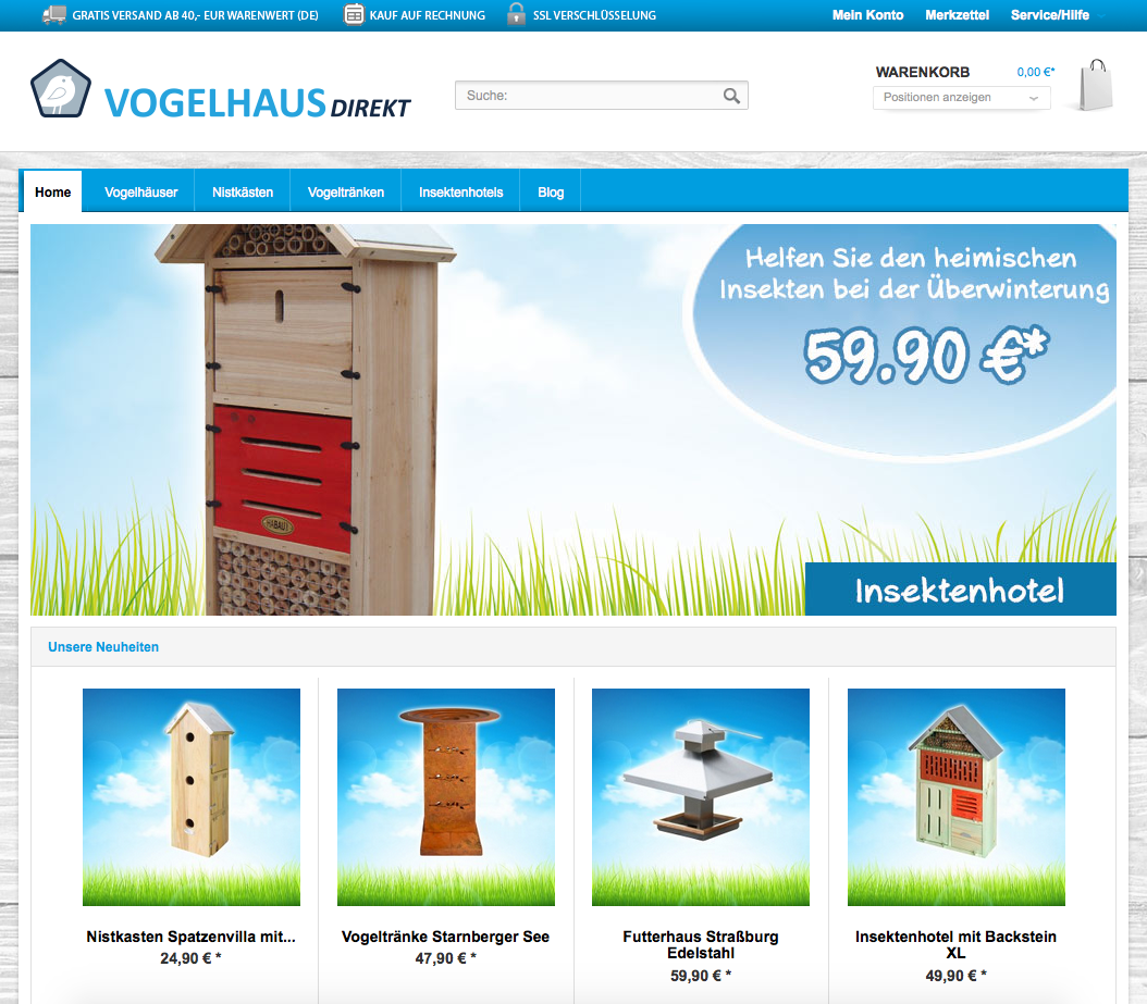 Vogelhaus-direkt.de Screenshot