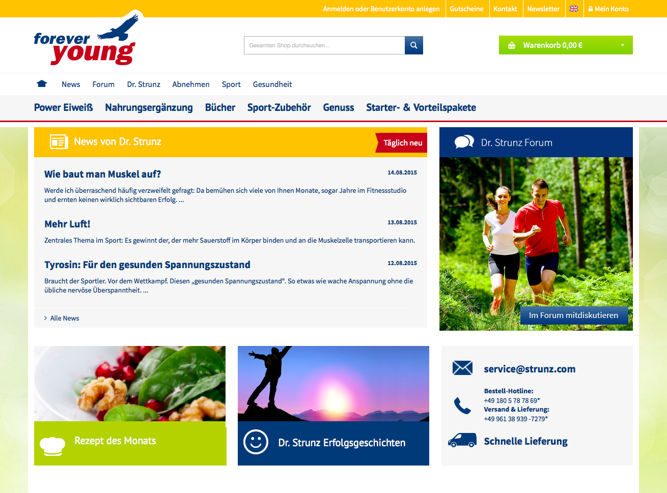 forever young - strunz.com Screenshot