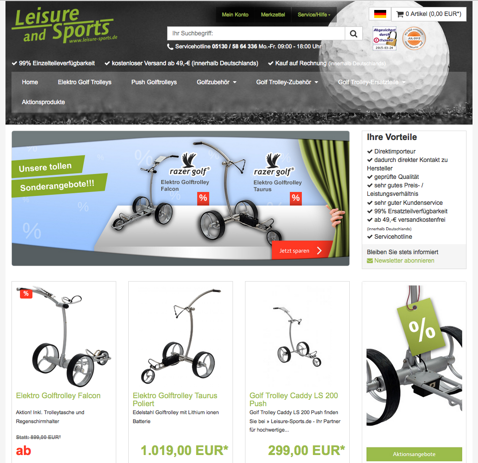 leisure-sports.de Screenshot