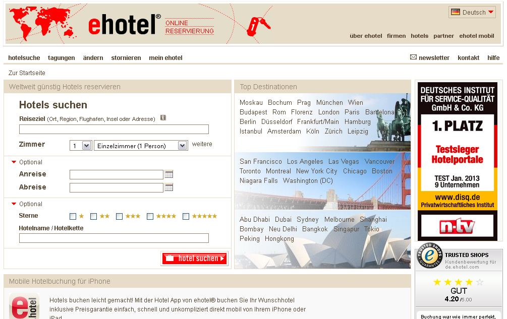 eHotel Screenshot