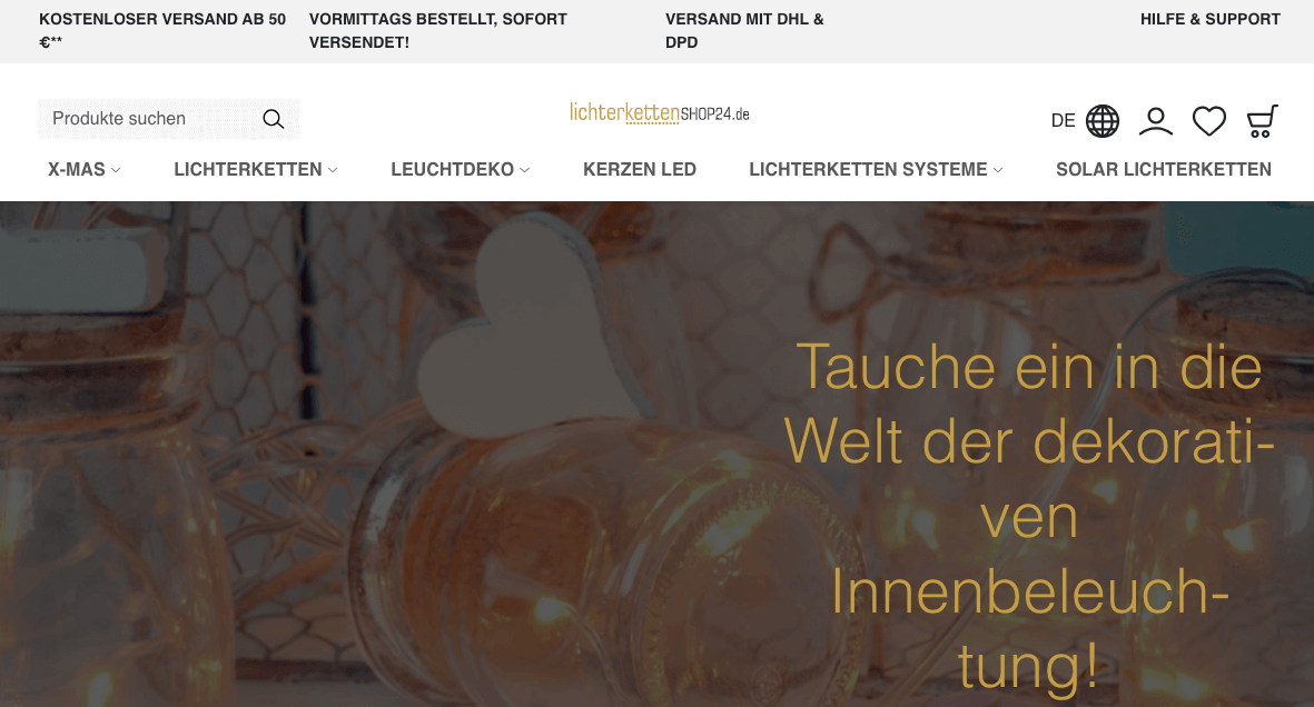 lichterkettenshop24.de Screenshot