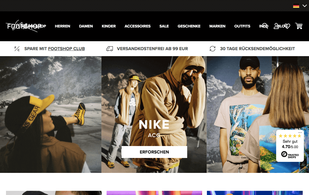 FOOTSHOP Screenshot