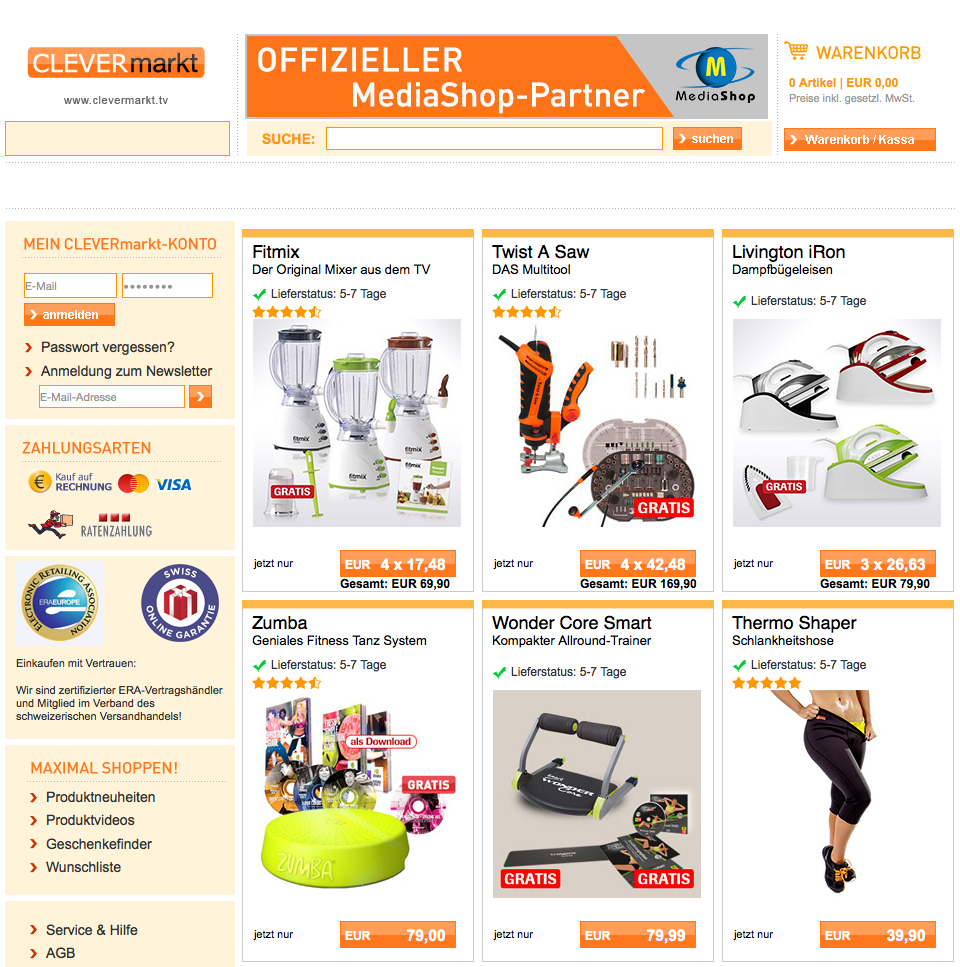 Clevermarkt.tv Screenshot