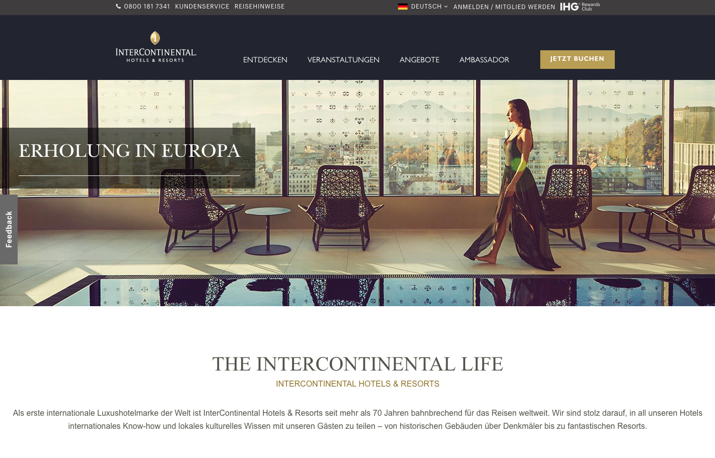 InterContinental Hotels & Resorts Screenshot