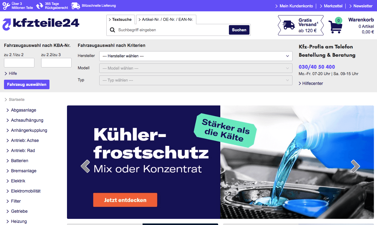 kfzteile24 Screenshot