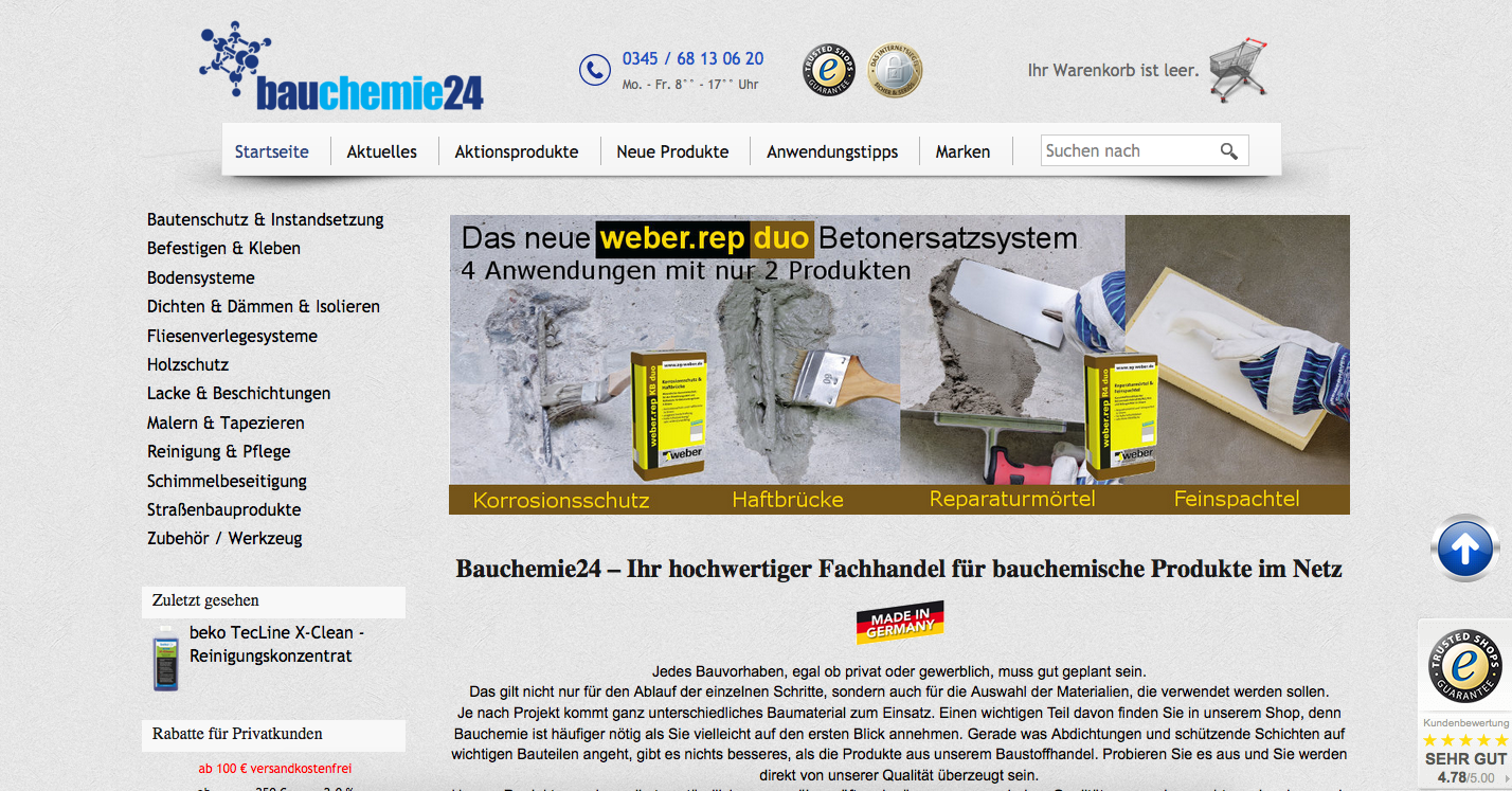 bauchemie24 Screenshot