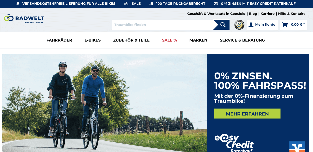 Radwelt-shop Screenshot