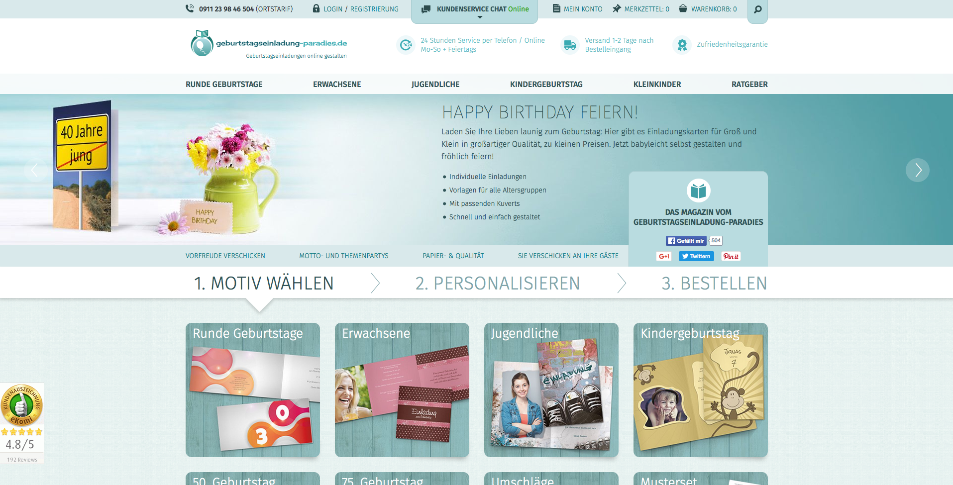 geburtstagseinladung-paradies.de Screenshot