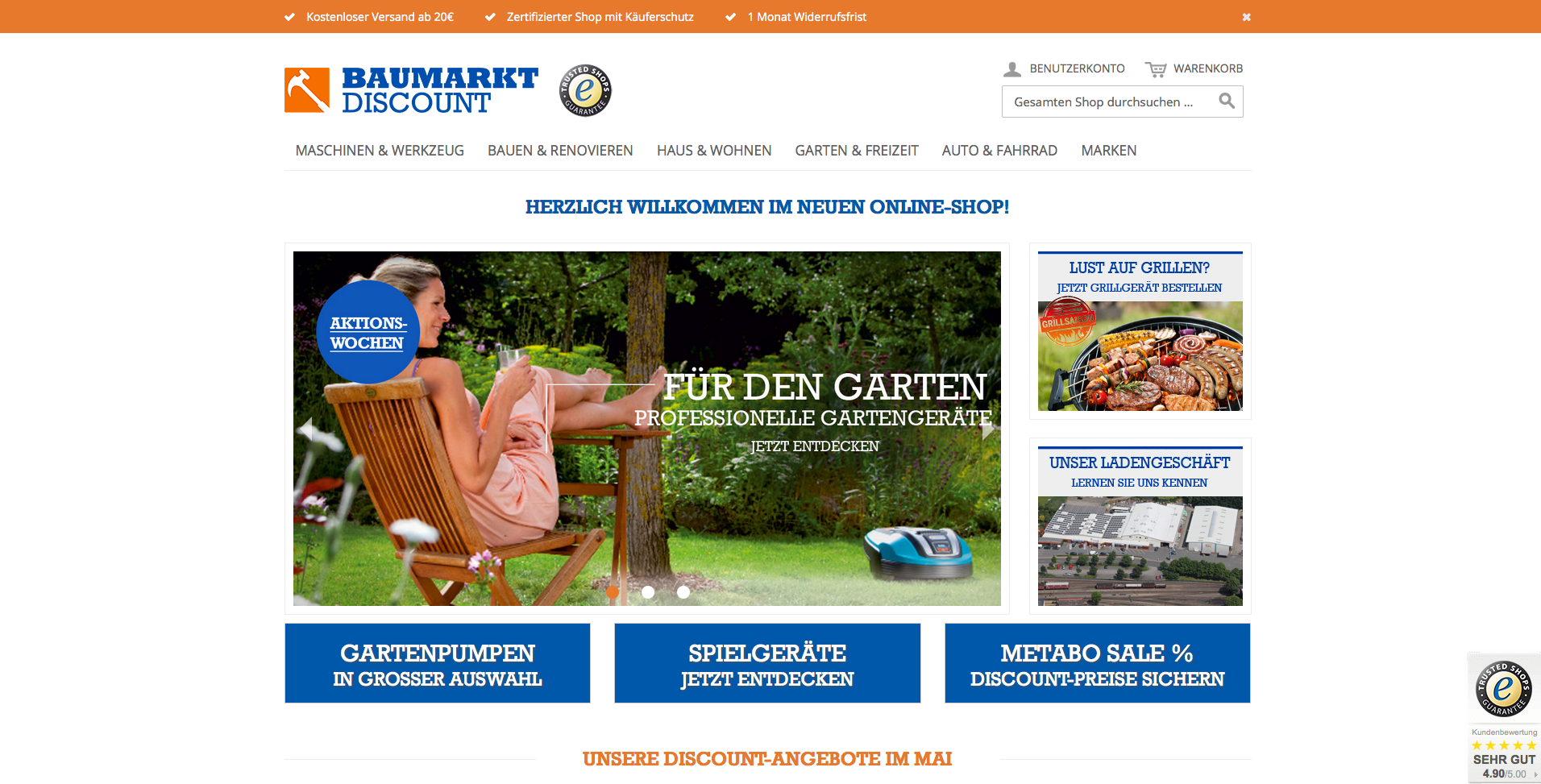 Baumarkt Discount Screenshot