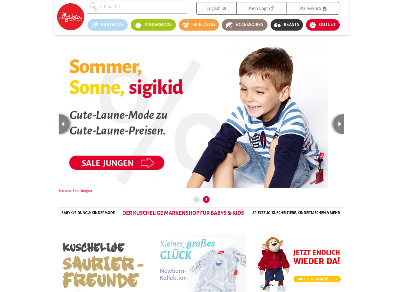 Sigikid-shop.de Screenshot