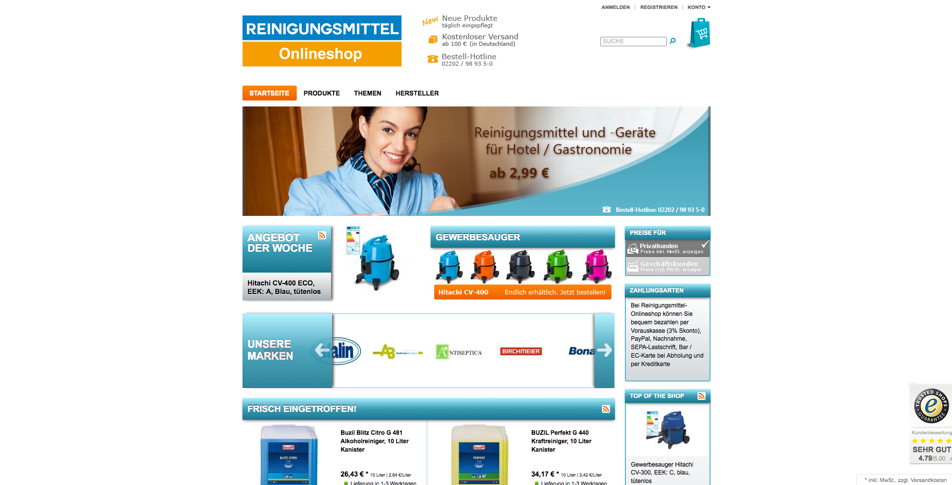 reinigungsmittel-onlineshop.de Screenshot