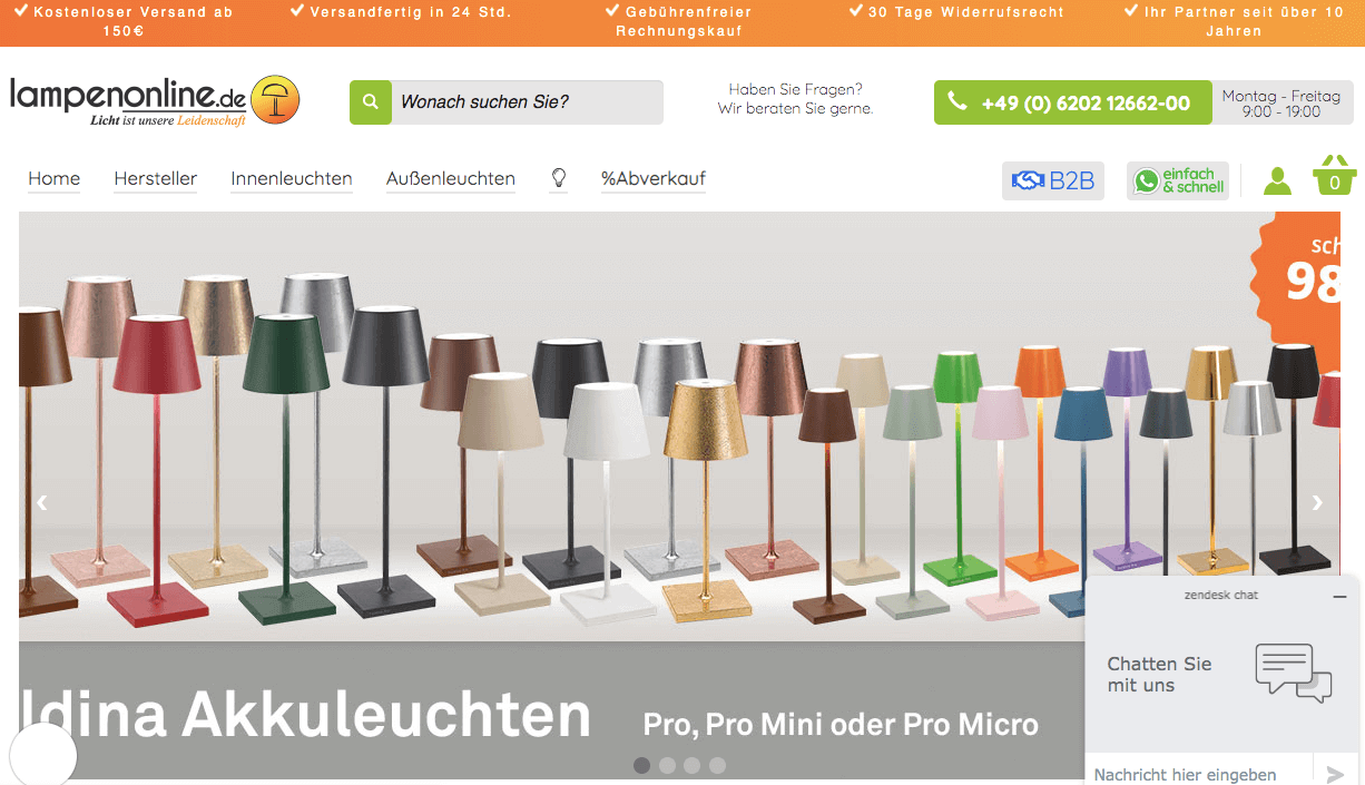 Lampenonline Screenshot