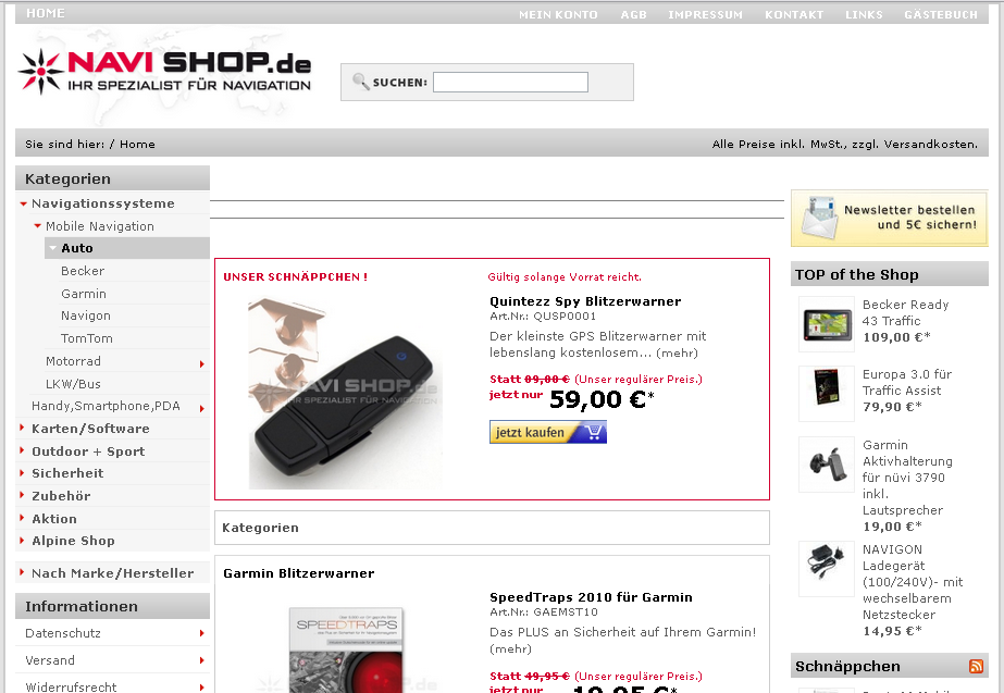 Navishop.de Screenshot