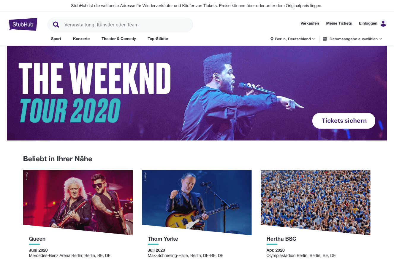 StubHub Screenshot